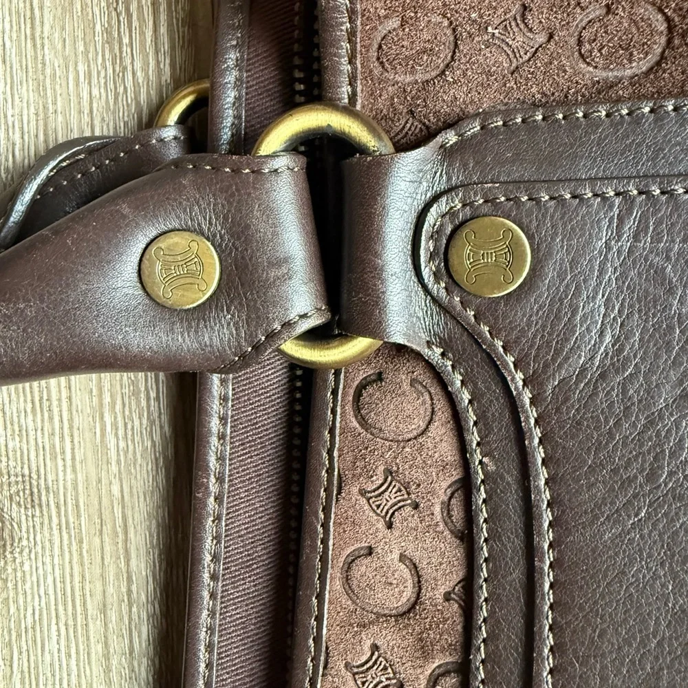 Celine Brown Monogram Satchel - Picture 7 of 10